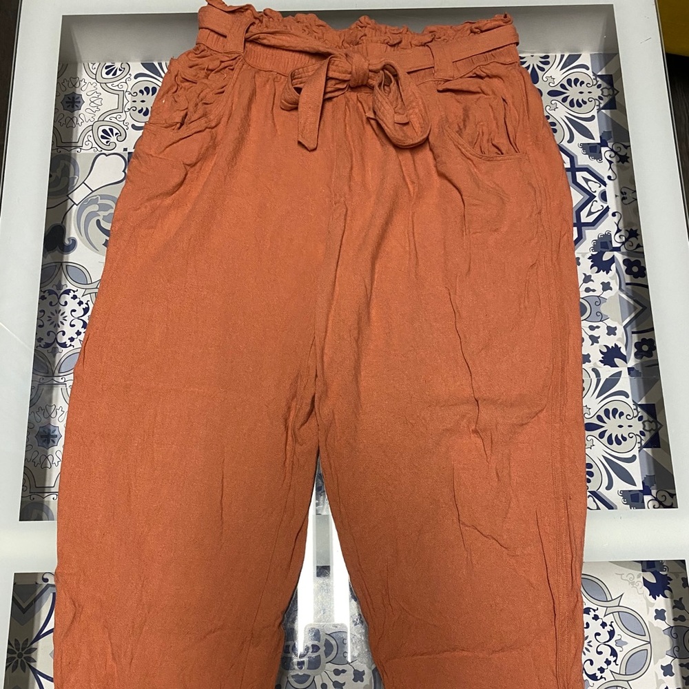 Orange linen pants from AE (short)